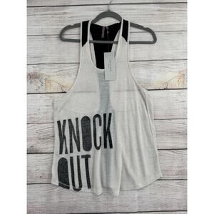 Sweaty Betty Ayesha Yoga Vest Tank Top Womens Large Ivory Black NEW